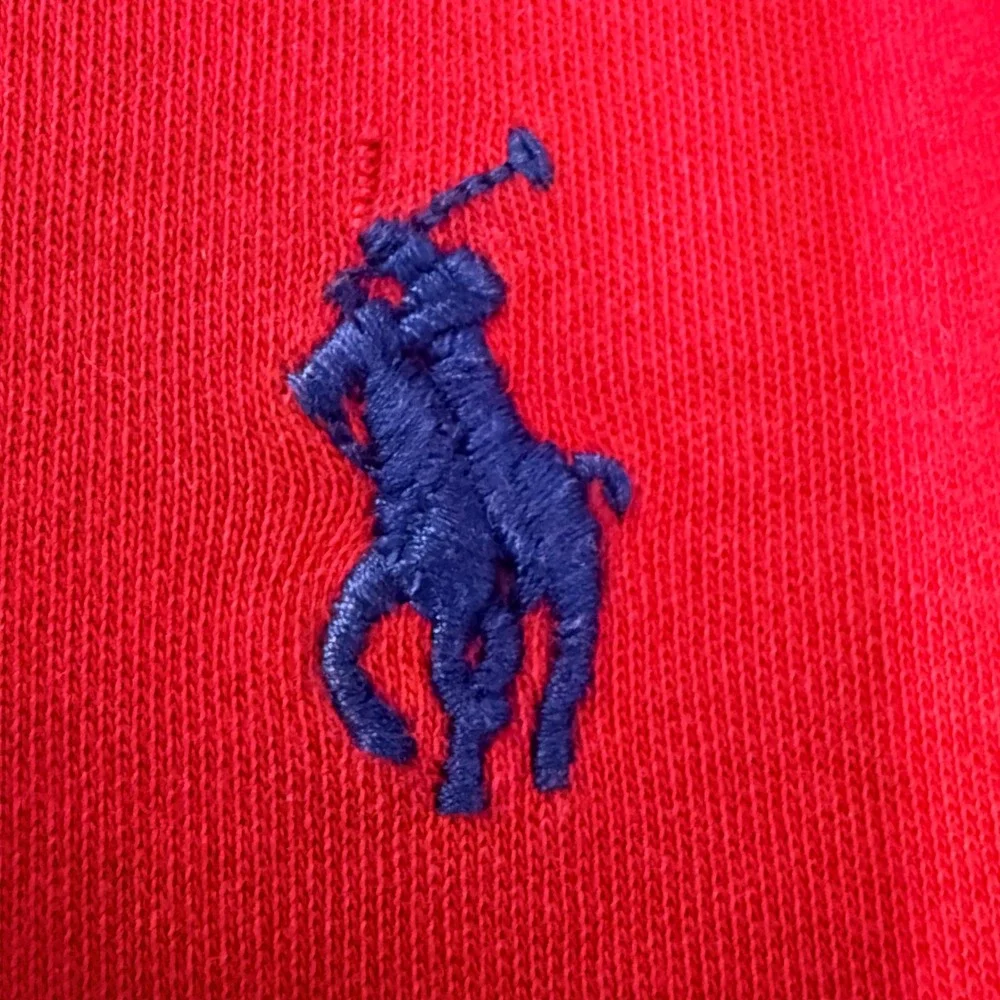 Vintage Polo Ralph Lauren Polo Shirt Mens Large Red Blue Pony Custom Fit Golf
